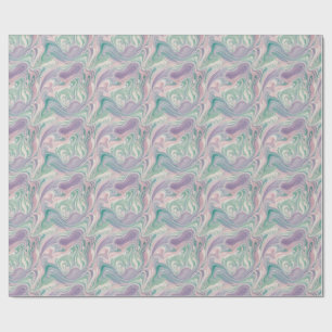 Papier Cadeau Marbre Violet Sarcelle Abstrait Tourbillon Esthéti