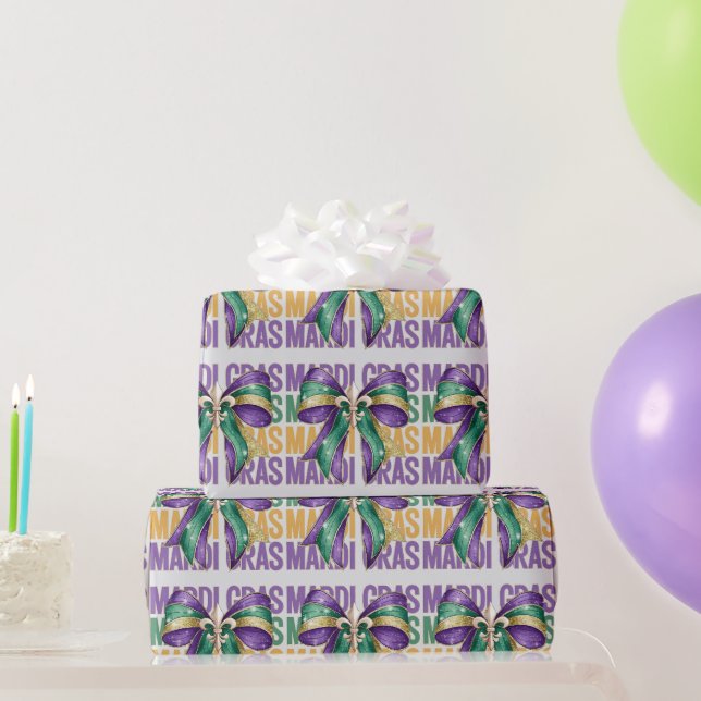 Papier Cadeau Mardi Gras Et Rubans (Cadeaux de fête)