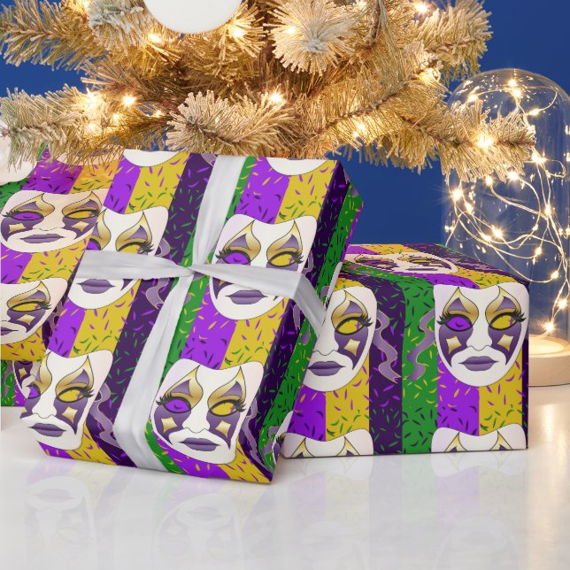 Papier Cadeau mardi gras face Jaillir oreiller (Vacances)
