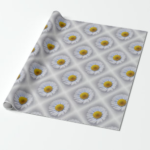 Papier Cadeau marguerite blanche brillante