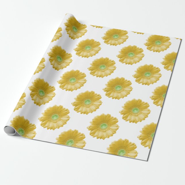 Papier Cadeau Marguerite jaune (Déroulé)