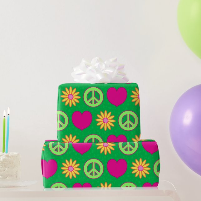 Papier Cadeau Marguerites Groovy (Cadeaux de fête)