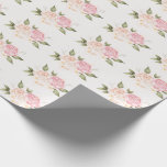 Papier Cadeau Mariage à l'aquarelle florale rose<br><div class="desc">Joli emballage cadeau romantique à l'aquarelle florale. Les couleurs pastel ajoutent à la beauté de ce papier.</div>