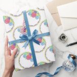 Papier Cadeau Mariage Anniversaire Gâteau Floral Pastel Rose de<br><div class="desc">Le papier d'emballage est une illustration originale d'un gâteau rond givré surmonté de roses de glace de couleur pastel. Parfait pour les anniversaires, mariages, anniversaires et fiançailles. Ruban correspondant disponible ! Cette conception est également disponible sur d'autres produits. Ne vois-tu pas ce que tu cherches ? Vous avez besoin d'aide...</div>