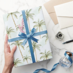 Papier Cadeau Mariage aux Palmiers Tropicaux