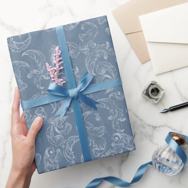 Papier Cadeau Mariage Baroque Vintage Damassé (Cadeaux)