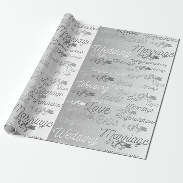 PAPIER CADEAU MARIAGE BELLS WRAPPER PAPIER (Déroulé)