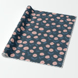 Papier Cadeau Mariage Bohème Navy et Rose Fleurie<br><div class="desc">Papier d'emballage de mariage élégant Bohème Rose et Navy Fleurie</div>
