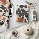 Papier Cadeau Mariage Brown à la crème noire<br><div class="desc">Crème noire Brown Cowboy Cowgirl Southwest Fête des mariées Mariage</div>