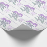 Papier Cadeau Mariage chrysanthemum pourpre nom date envelopper<br><div class="desc">Joli papier d'emballage mariage idéal pour envelopper un cadeau très spécial aux jeunes mariés ou pour envelopper les faveurs de mariage. Schéma graphique chrysanthème fleurie art mariage papier cadeau enveloppé. Customisez avec le nom de la mariée et du marié, la date du mariage et le choix du salut. Uniquement dessiné...</div>
