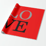 Papier Cadeau Mariage d'amour Arrière - plan gris rouge<br><div class="desc">Vous pouvez facilement changer les polices et les couleurs. Vous pouvez également ajouter votre logo et l'image arrière - plan comme vous le souhaitez.</div>