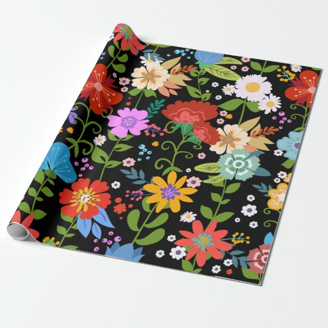 Papier Cadeau Mariage d'art populaire mexicain (Déroulé)