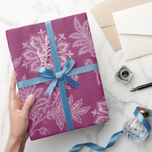 Papier Cadeau Mariage de dentelle florale de Bourgogne