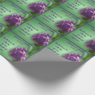 Papier Cadeau Mariage de fleurs de tulipe violet personnalisé