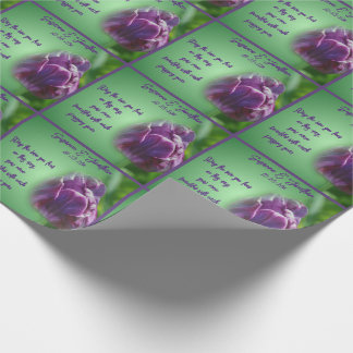 Papier Cadeau Mariage de fleurs de tulipe violet personnalisé
