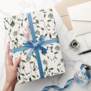 Papier Cadeau Mariage de Motif botanique aquarelle