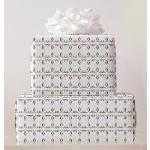 Papier Cadeau Mariage de Motif de Lily d'or néoclassique