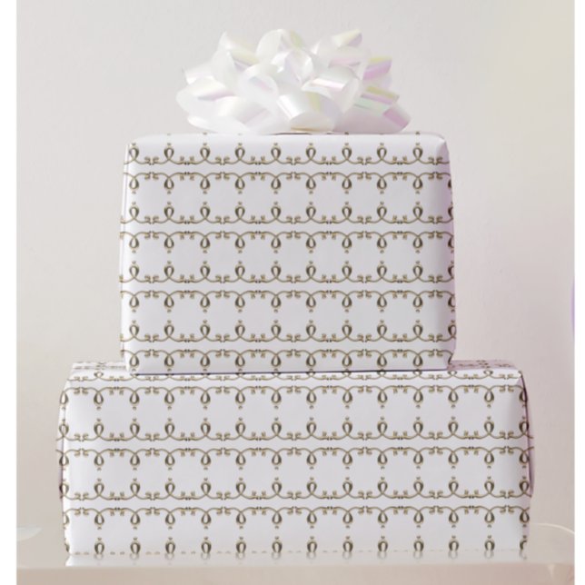 Papier Cadeau Mariage de Motif de Lily d'or néoclassique (Créateur téléchargé)