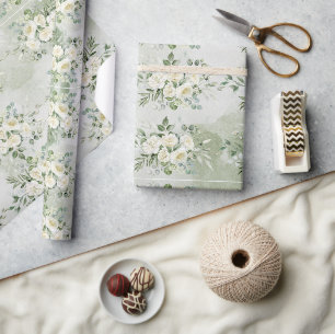 Papier Cadeau Mariage de printemps de la mariée avec verdure bot