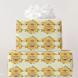 Papier Cadeau Mariage de tournesol Félicitations Ajouter des no