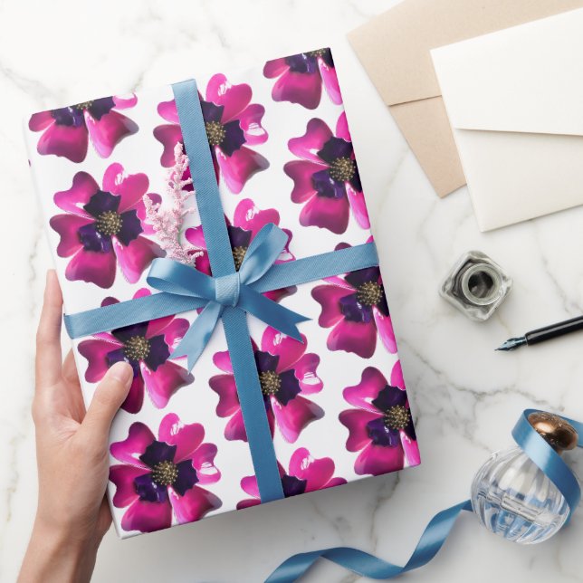 Papier Cadeau Mariage d'été Fleur d'Orchidée Violet Tropical MOD (Cadeaux)