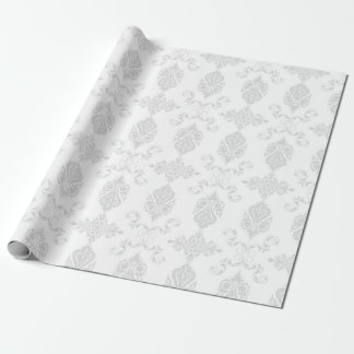 Papier Cadeau Mariage Élégant Gris Pâle & Blanc