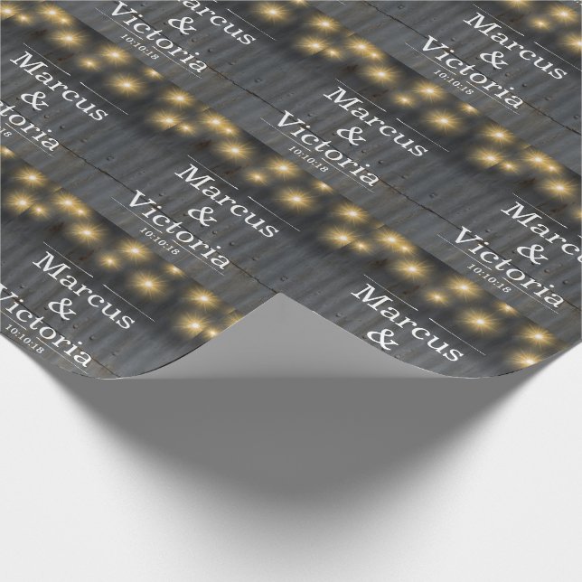 Papier Cadeau Mariage en fer ondulé rustique (Coin)