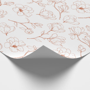 Papier Cadeau Mariage Floral en Terre Cuite Moderne