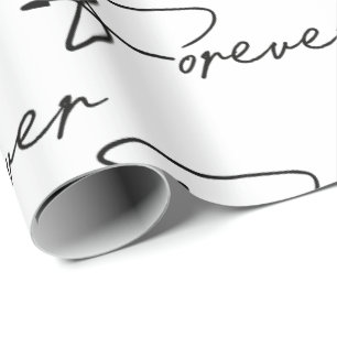 Papier Cadeau Mariage Forever Modern Script Wrapper Papier