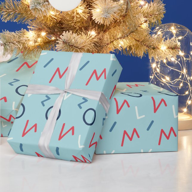 Papier Cadeau Mariage Géométrique Chic Amour Classique (Vacances)