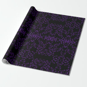 Papier Cadeau Mariage gothique violet et noir