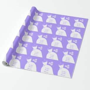 Papier Cadeau Mariage Gown violet 'Fête des mariées' violet