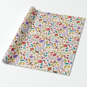 Papier Cadeau Mariage Jardin de fleurs exotiques Wild Rose Woods