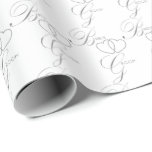 Papier Cadeau Mariage manuscrit de coeur d'argent de jeunes<br><div class="desc">Enveloppe de cadeau manuscrite de coeur d'argent de jeunes mariés. Fait avec le vecteur de haute résolution et/ou les graphiques numériques pour une copie professionnelle. NOTE : (C'EST UNE COPIE. Toutes les conceptions de produit de zazzle sont des "copies" sauf indication contraire sous la région "au sujet de ce produit")...</div>