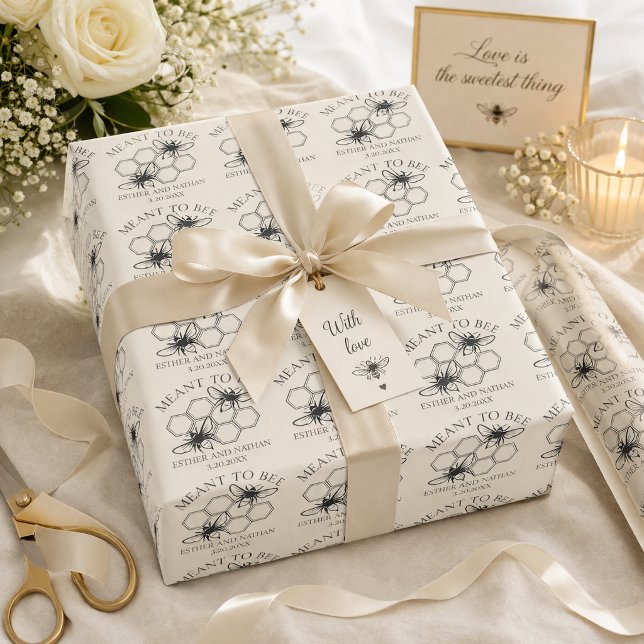 Papier Cadeau Mariage Meant to Bee (Créateur téléchargé)