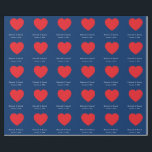 Papier Cadeau Mariage minimaliste moderne bleu cœur rouge<br><div class="desc">Vous pouvez facilement changer les polices et les couleurs. Vous pouvez également ajouter votre logo et l'image de fond comme vous le souhaitez.</div>