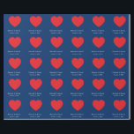 Papier Cadeau Mariage minimaliste moderne cœur rouge bleu<br><div class="desc">Vous pouvez facilement changer les polices et les couleurs. Vous pouvez également ajouter votre logo et l'image de fond comme vous le souhaitez.</div>