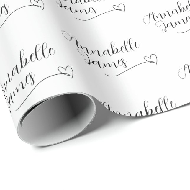 Papier Cadeau Mariage Noms des Couples Cadeau (Coin rond)