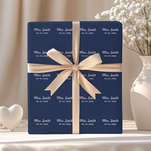 Papier Cadeau Mariage nuptial personnalisé (Créateur téléchargé)