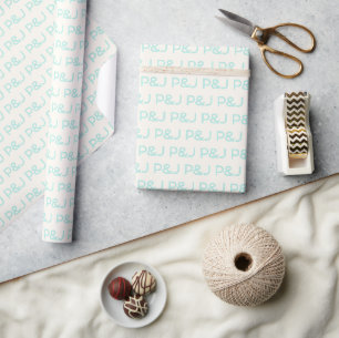 Papier Cadeau Mariage personnalisé minimaliste moderne bleu