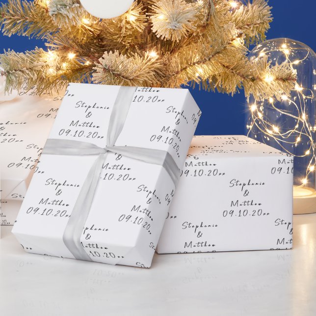 Papier Cadeau Mariage simple Elegant Bride et Groom (Vacances)