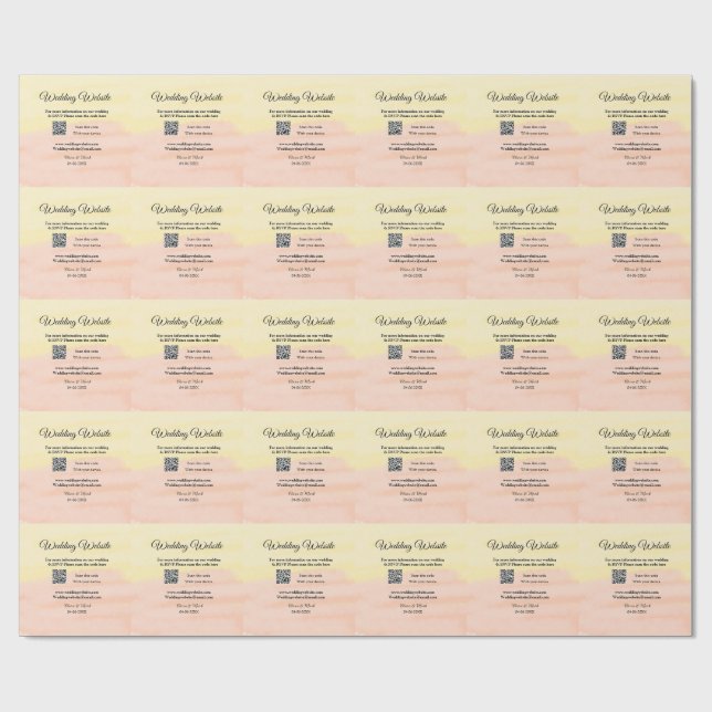 Papier Cadeau Mariage site web ajouter Q R code scanner ajouter  (Plat)