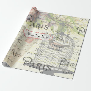 Papier Cadeau Mariage sur mesure shabby-chic vintage thème Paris
