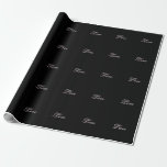 Papier Cadeau Mariage tendance Love Calligraphie Script noir<br><div class="desc">Vous pouvez facilement changer les polices et les couleurs. Vous pouvez également ajouter votre logo et l'image arrière - plan comme vous le souhaitez.</div>