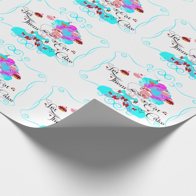 Papier Cadeau Marie Antoinette Les Laisse Manger Du Gâteau (Coin)