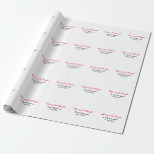 Papier Cadeau Marié & lumineux ajouter nom de couple mariage ajo