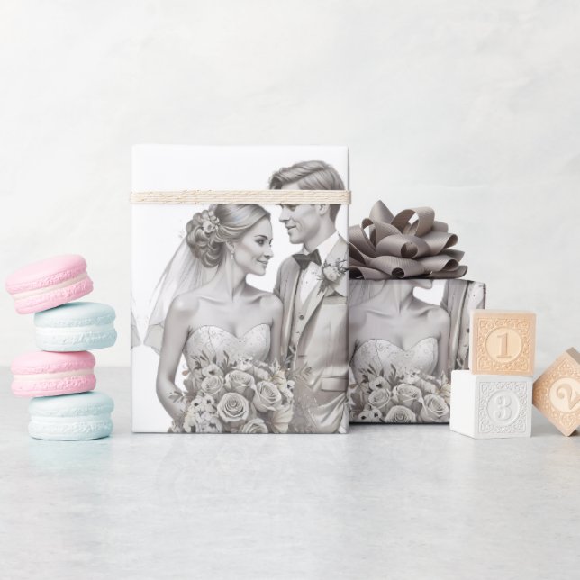 Papier Cadeau Mariée mariage et mariée (Baby Shower)