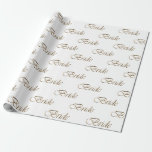 Papier Cadeau Mariée or blanc motif calligraphique élégant chic<br><div class="desc">Mariée blanc et or motif calligraphique papier cadeau élégant chic.
Disponible en différentes couleurs et tailles.</div>