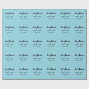 Papier Cadeau Mariés add nom couple date année simulation de mar