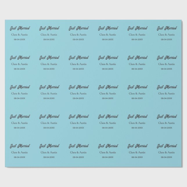 Papier Cadeau Mariés add nom couple date année simulation de mar (Plat)
